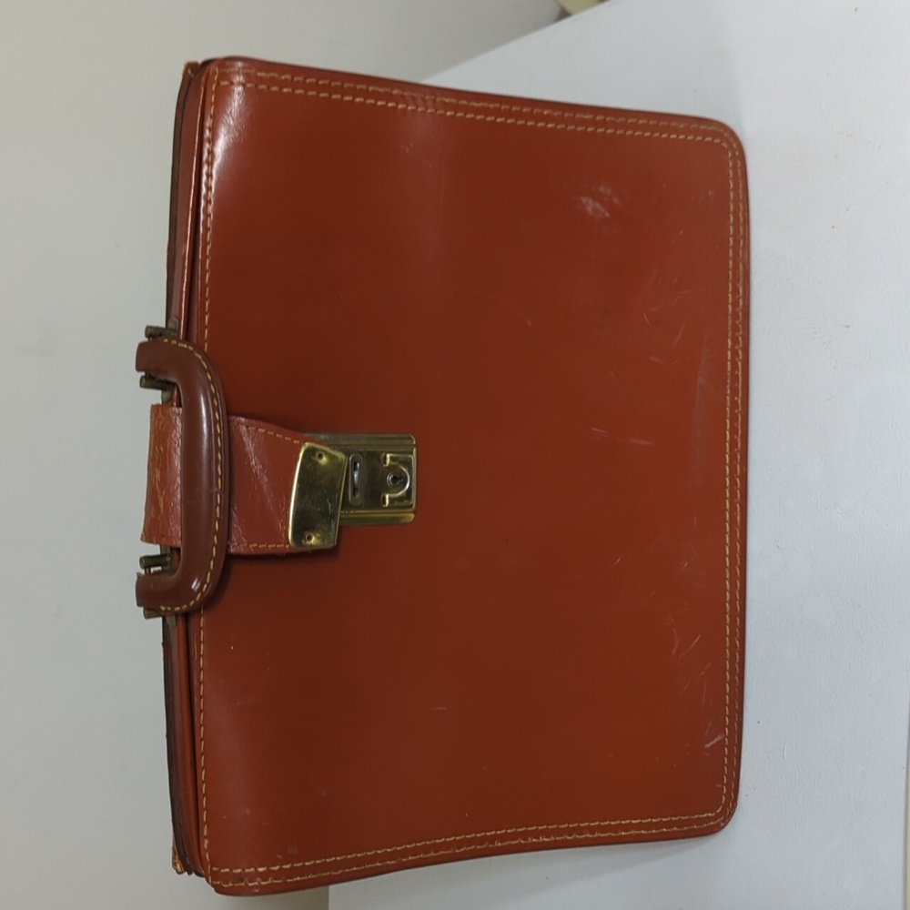 Leather folding briefcase vintage